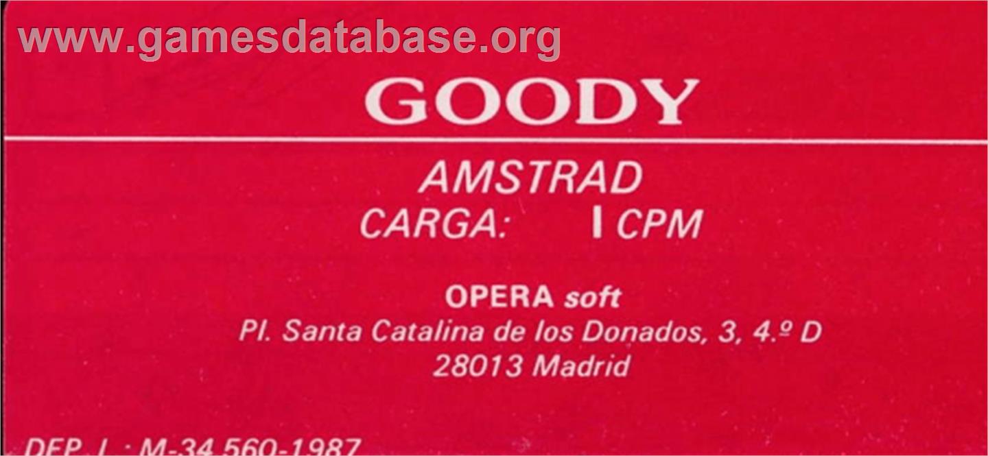 Goody - Amstrad CPC - Artwork - Cartridge Top