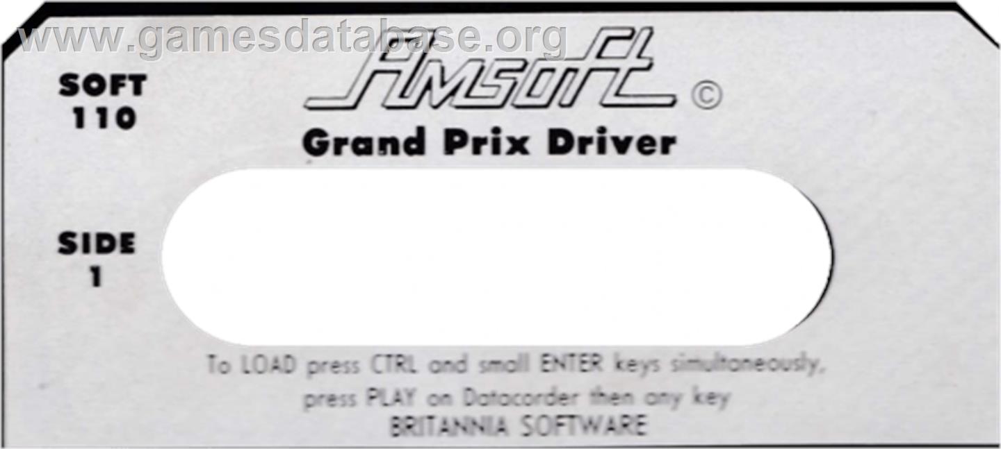 Grand Prix Master - Amstrad CPC - Artwork - Cartridge Top