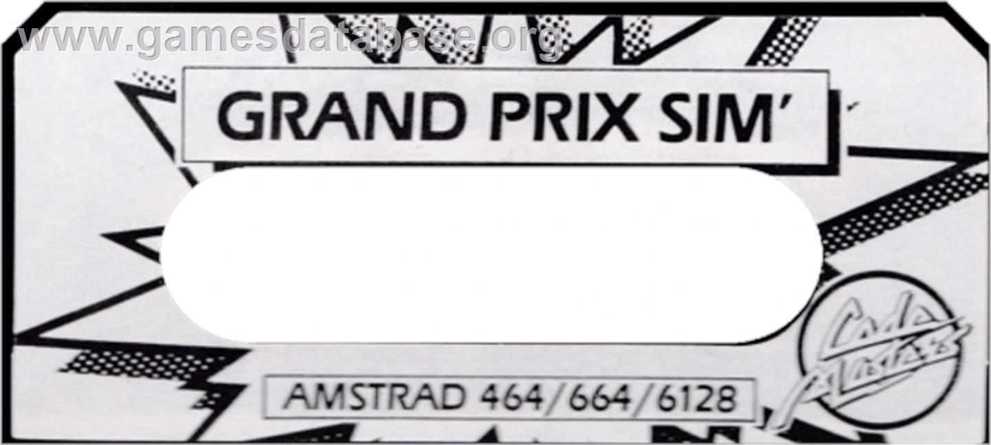 Grand Prix Simulator - Amstrad CPC - Artwork - Cartridge Top