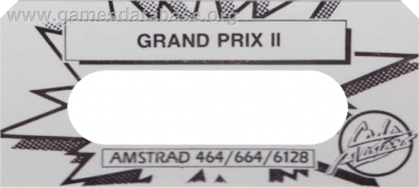 Grand Prix Simulator 2 - Amstrad CPC - Artwork - Cartridge Top