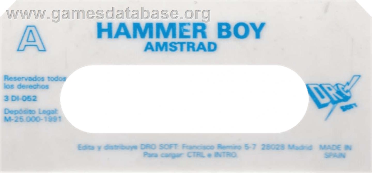 Hammer Boy - Amstrad CPC - Artwork - Cartridge Top
