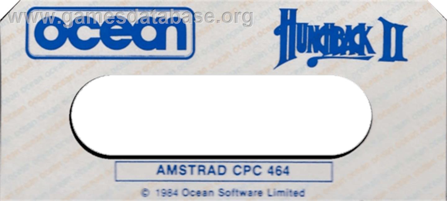 Hunchback II: Quasimodo's Revenge - Amstrad CPC - Artwork - Cartridge Top