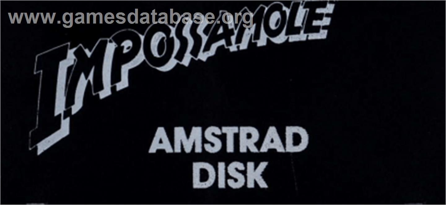 Impossamole - Amstrad CPC - Artwork - Cartridge Top