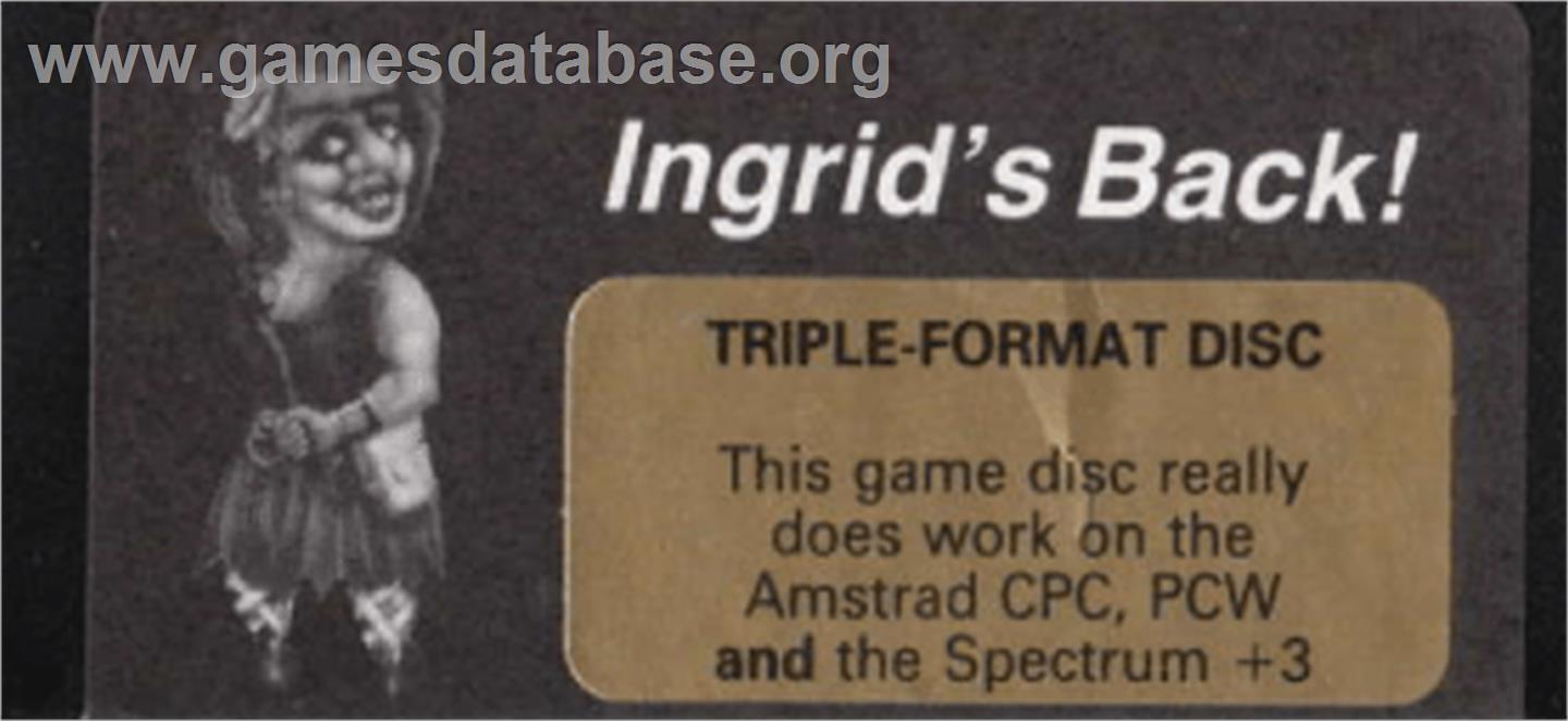 Ingrid's Back - Amstrad CPC - Artwork - Cartridge Top