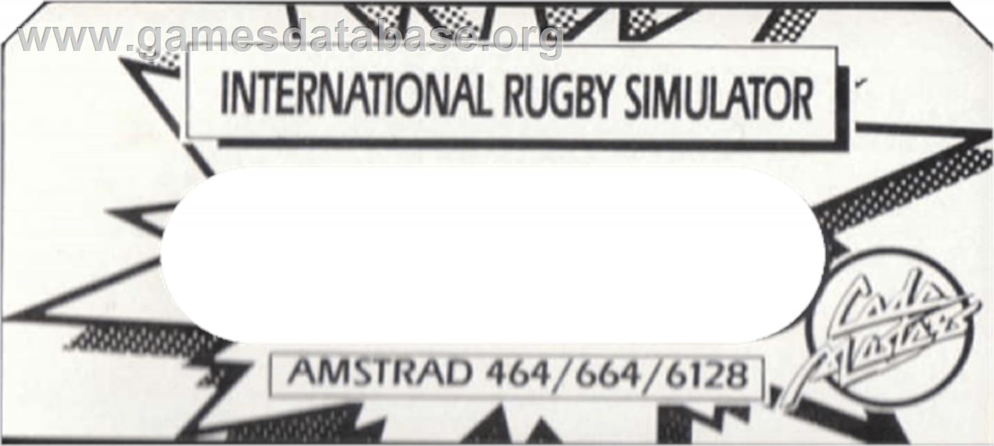 International Rugby Simulator - Amstrad CPC - Artwork - Cartridge Top