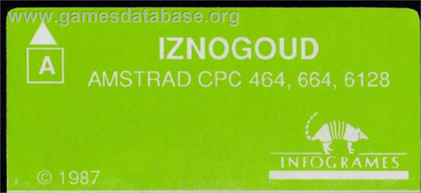 Iznogoud - Amstrad CPC - Artwork - Cartridge Top