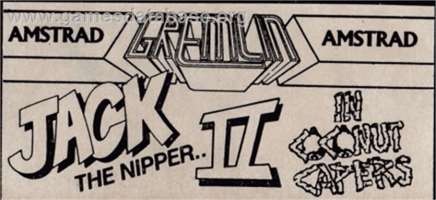 Jack the Nipper 2: Coconut Capers - Amstrad CPC - Artwork - Cartridge Top