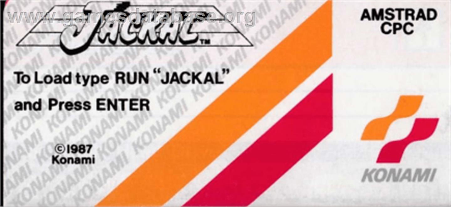 Jackal - Amstrad CPC - Artwork - Cartridge Top