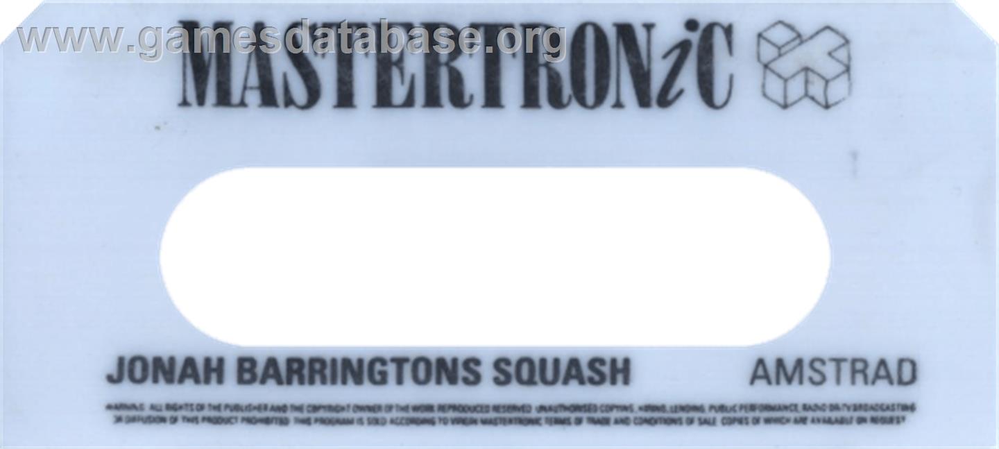 Jonah Barrington's Squash - Amstrad CPC - Artwork - Cartridge Top