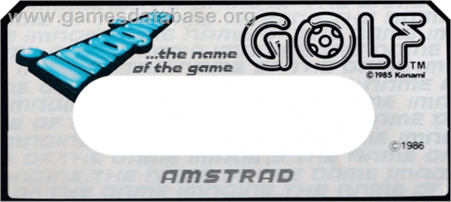 Konami's Golf - Amstrad CPC - Artwork - Cartridge Top