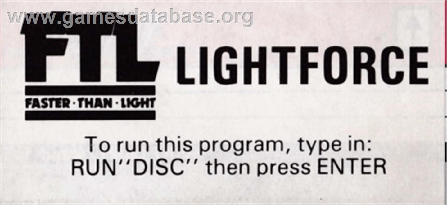 Light Force - Amstrad CPC - Artwork - Cartridge Top