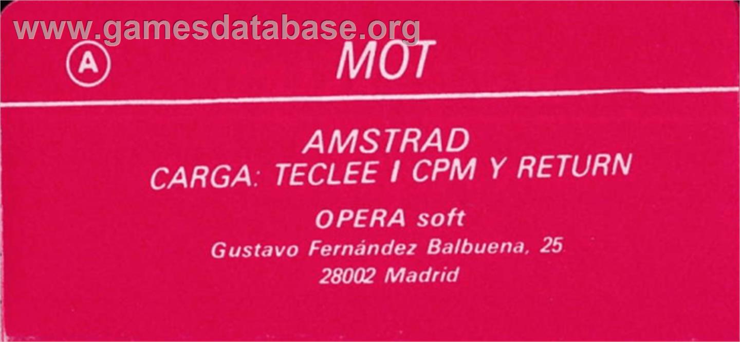 MOT - Amstrad CPC - Artwork - Cartridge Top