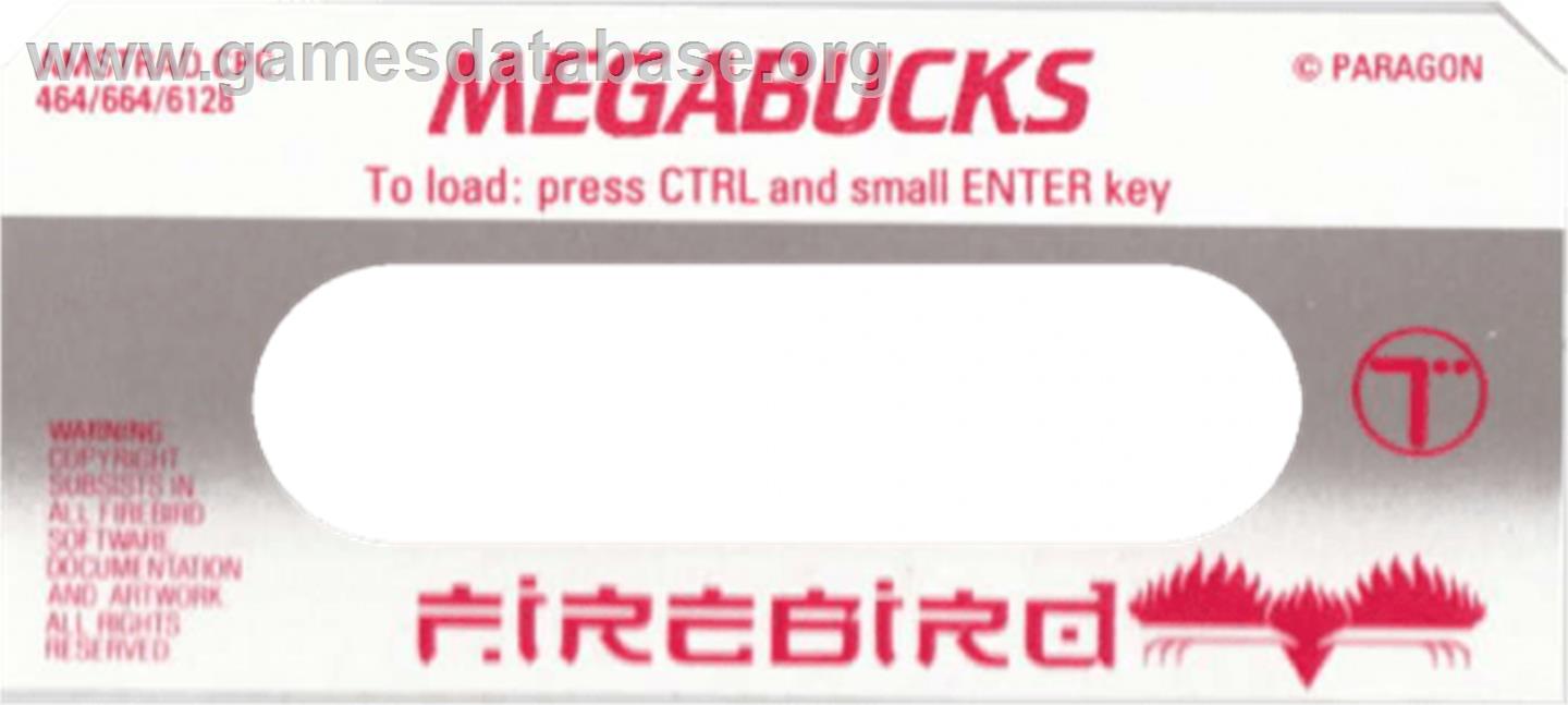 Mega-Bucks - Amstrad CPC - Artwork - Cartridge Top