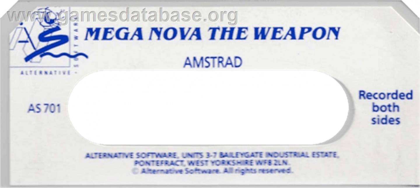 Meganova - Amstrad CPC - Artwork - Cartridge Top