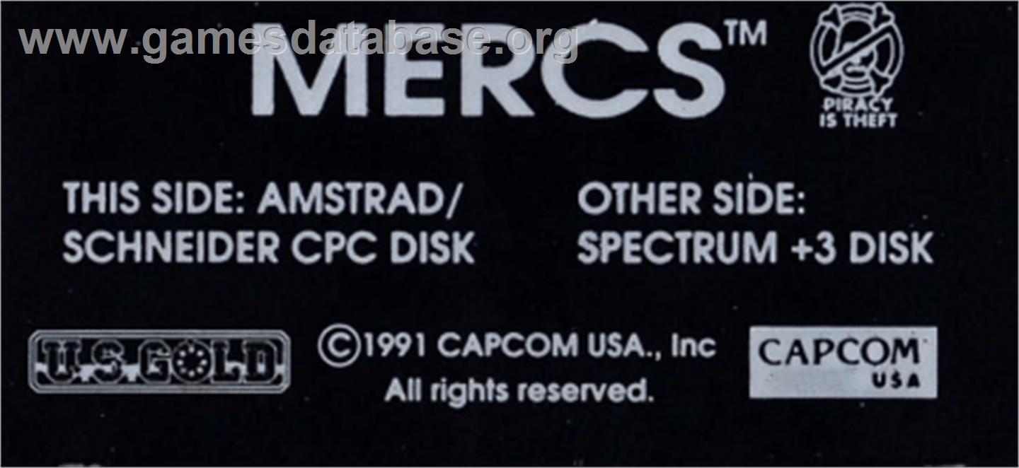 Mercs - Amstrad CPC - Artwork - Cartridge Top