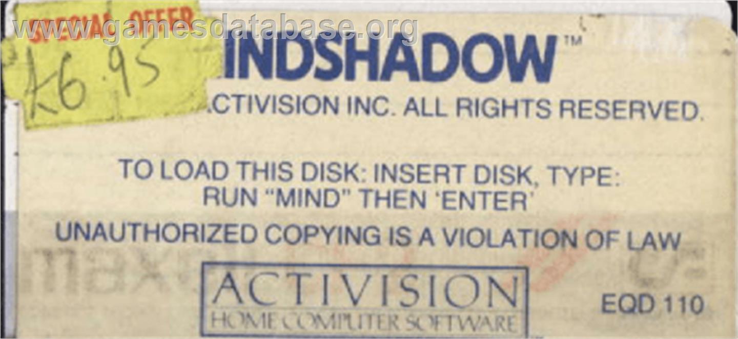 Mindshadow - Amstrad CPC - Artwork - Cartridge Top