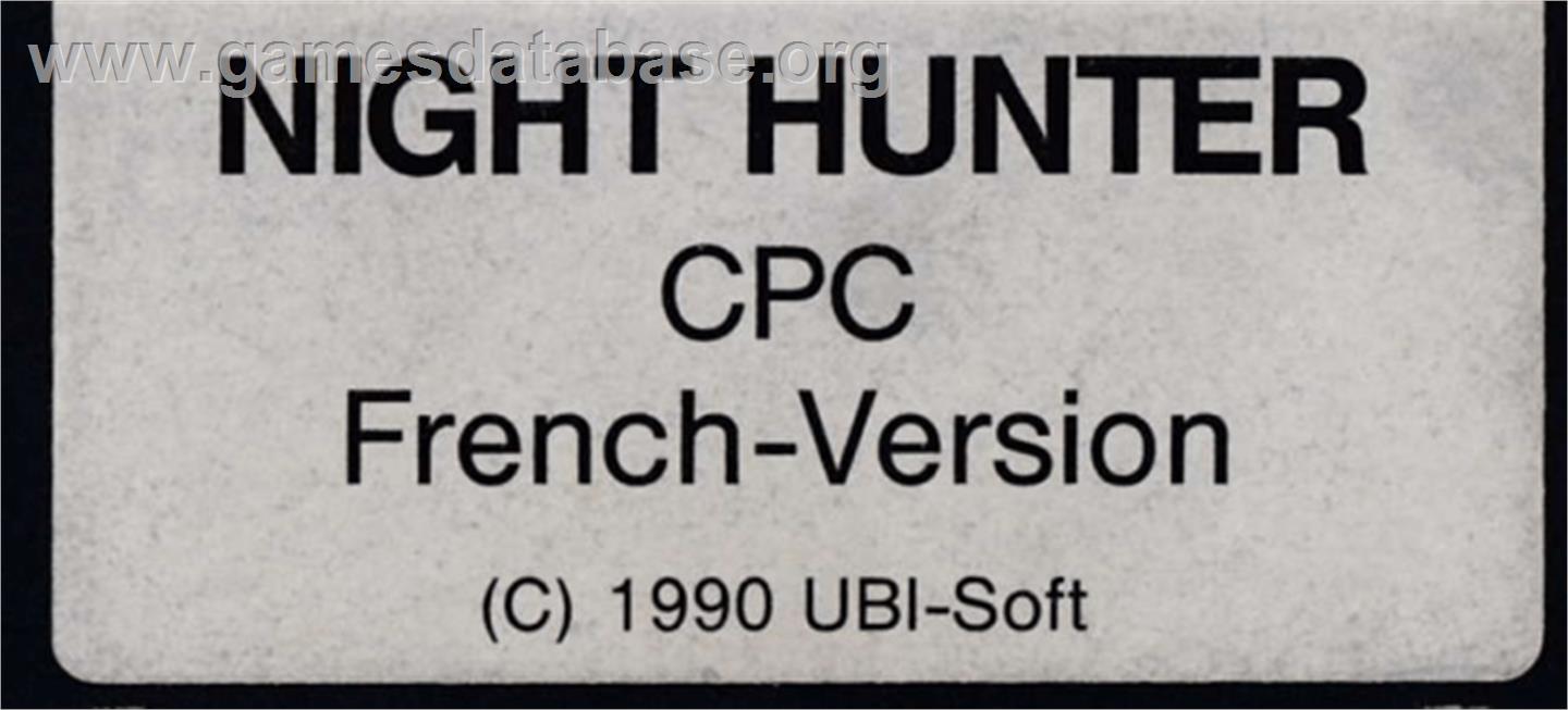 Night Hunter - Amstrad CPC - Artwork - Cartridge Top