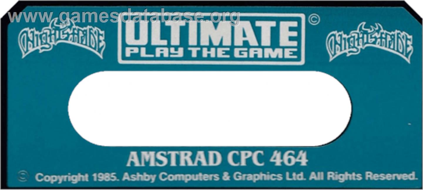 Night Shade - Amstrad CPC - Artwork - Cartridge Top