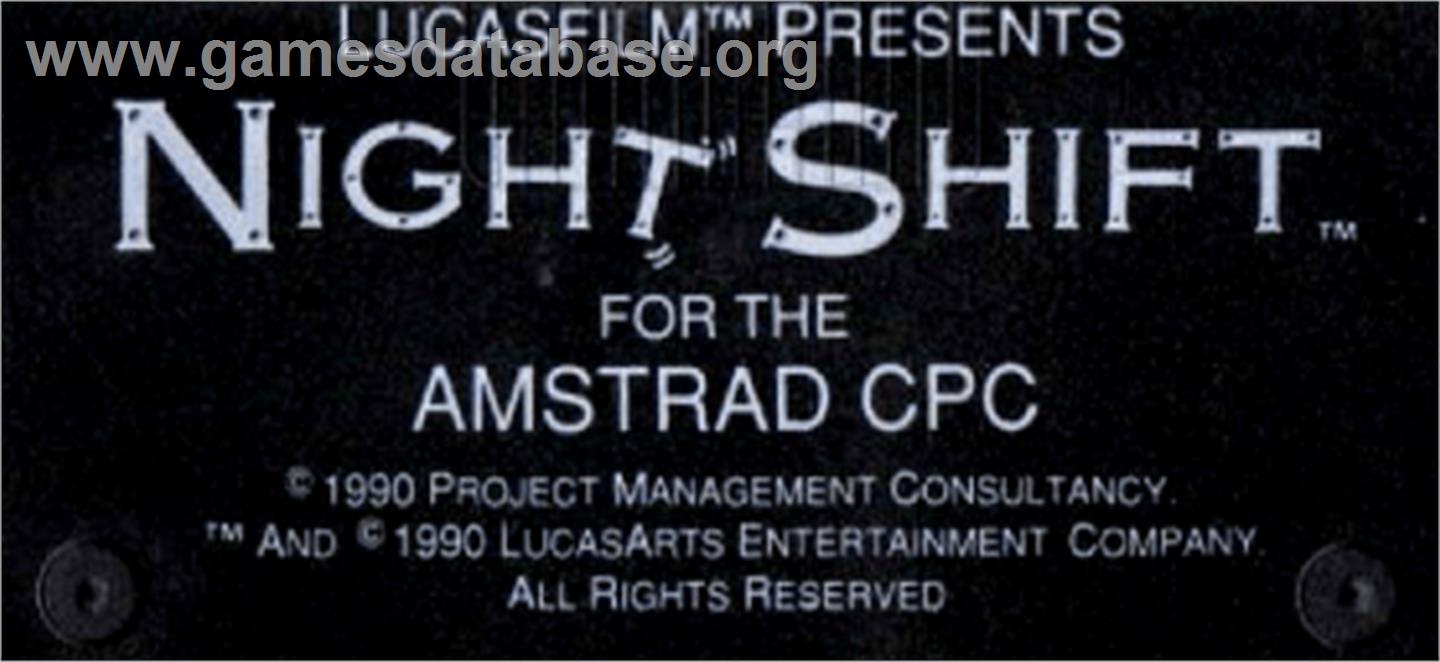 Night Shift - Amstrad CPC - Artwork - Cartridge Top