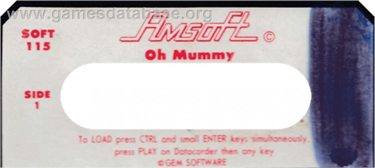 Oh Mummy - Amstrad CPC - Artwork - Cartridge Top