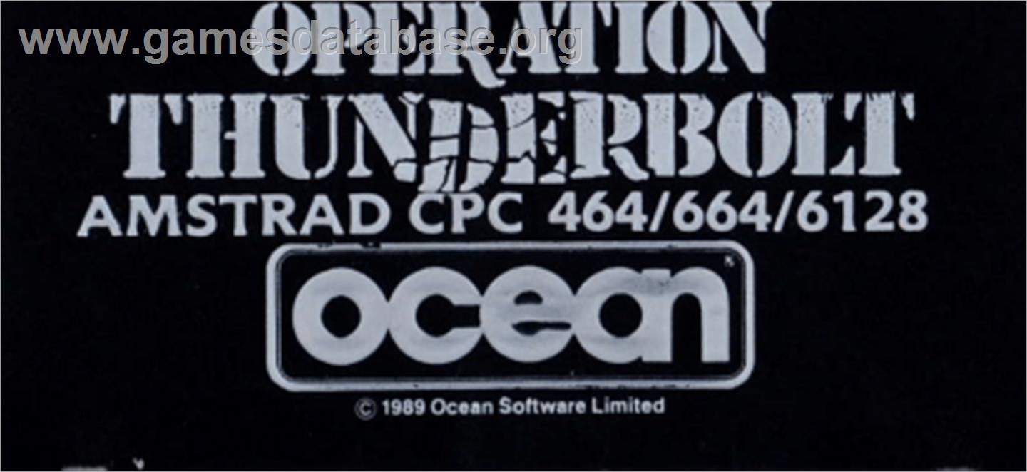 Operation Thunderbolt - Amstrad CPC - Artwork - Cartridge Top