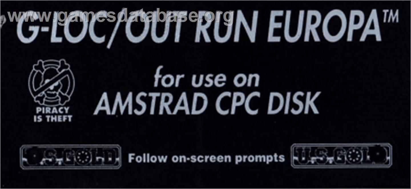 Out Run Europa - Amstrad CPC - Artwork - Cartridge Top