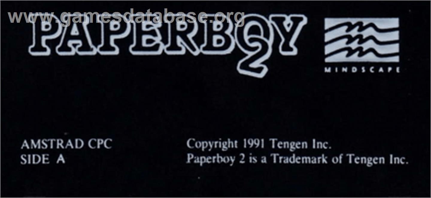 Paperboy 2 - Amstrad CPC - Artwork - Cartridge Top