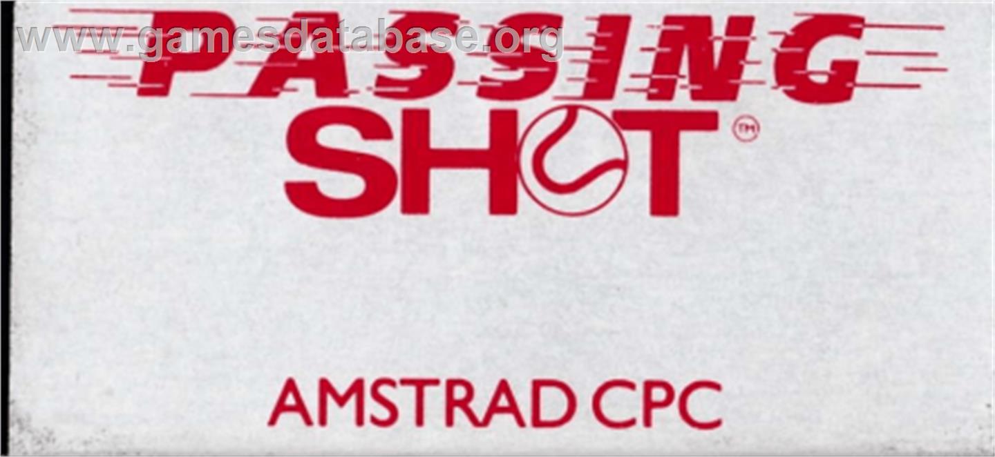 Passing Shot - Amstrad CPC - Artwork - Cartridge Top