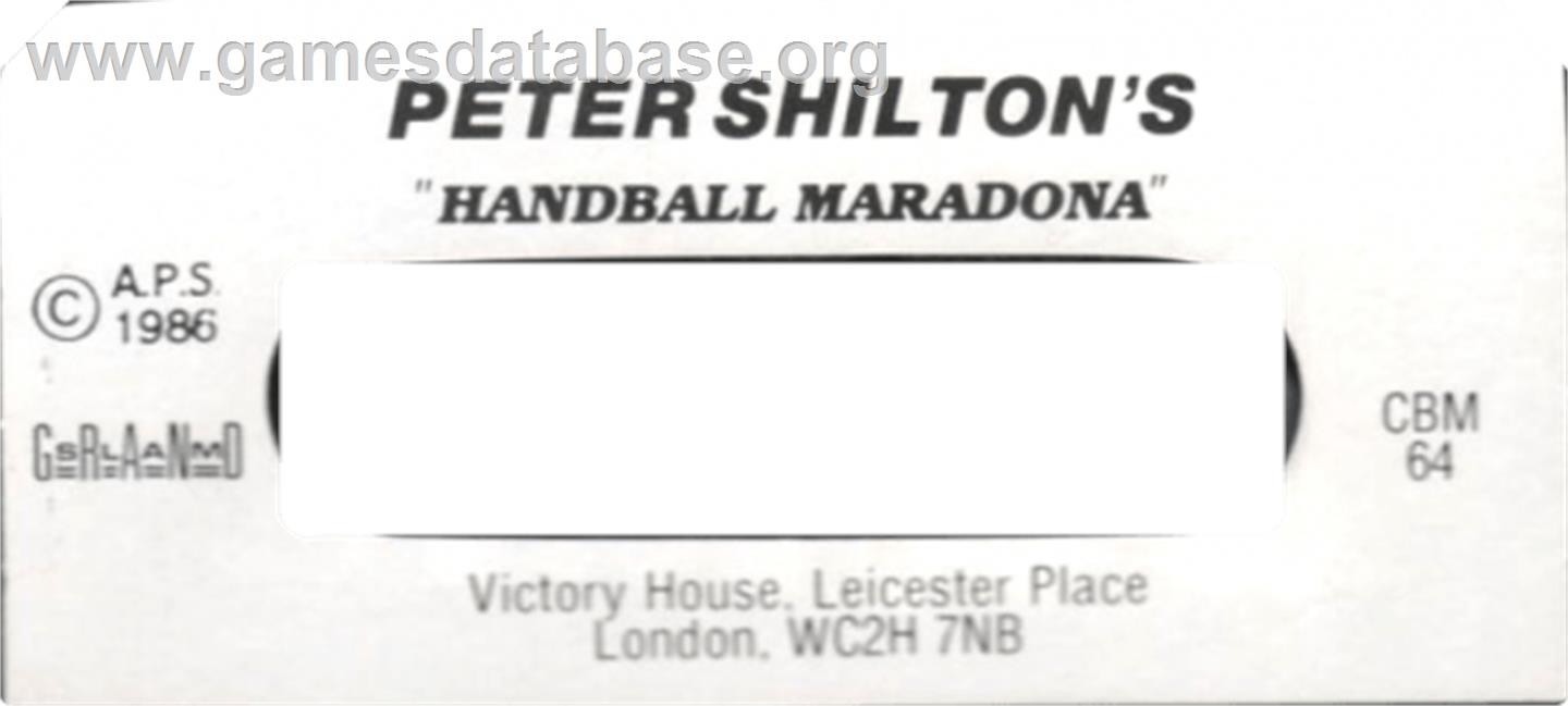 Peter Shilton's Handball Maradona - Amstrad CPC - Artwork - Cartridge Top