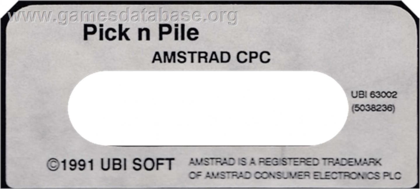 Pick 'n' Pile - Amstrad CPC - Artwork - Cartridge Top