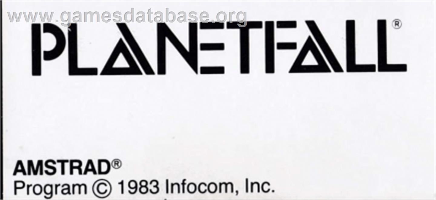 Planetfall - Amstrad CPC - Artwork - Cartridge Top