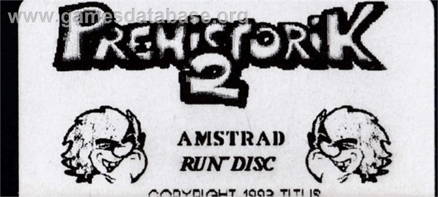 Prehistorik 2 - Amstrad CPC - Artwork - Cartridge Top