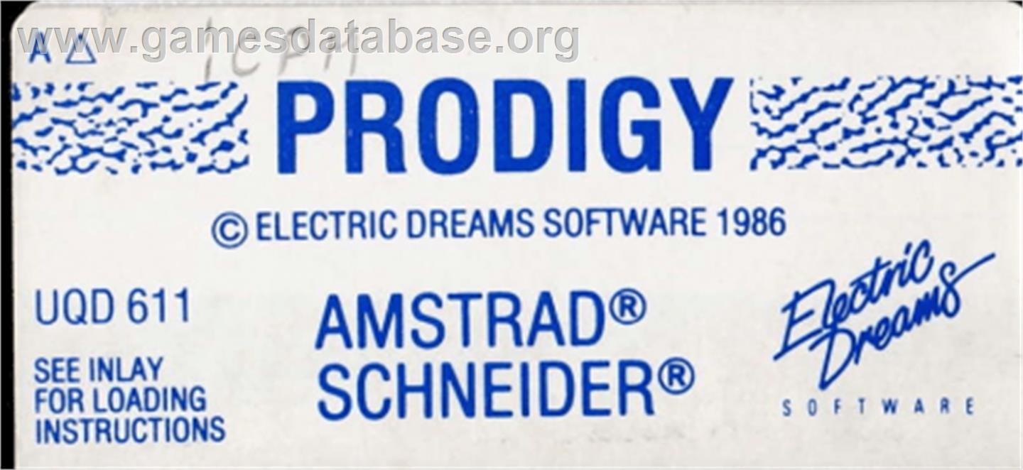 Prodigy - Amstrad CPC - Artwork - Cartridge Top