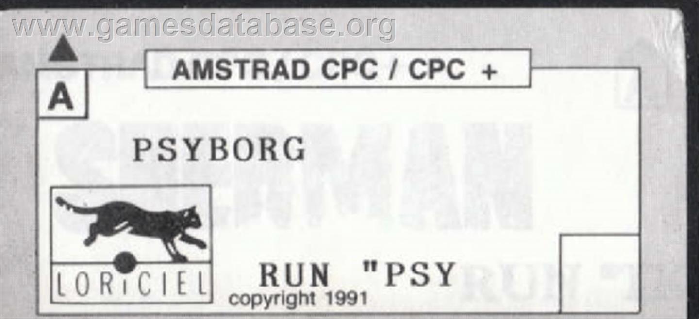 Psyborg - Amstrad CPC - Artwork - Cartridge Top