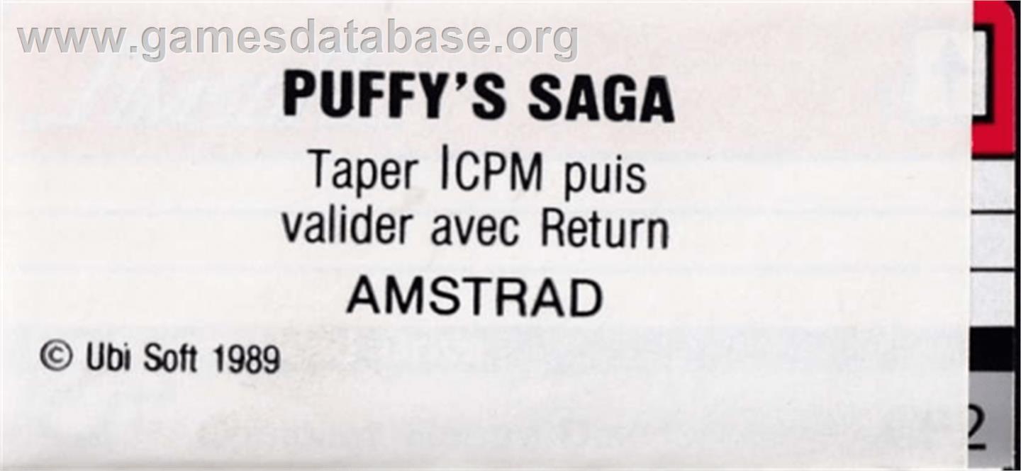 Puffy's Saga - Amstrad CPC - Artwork - Cartridge Top