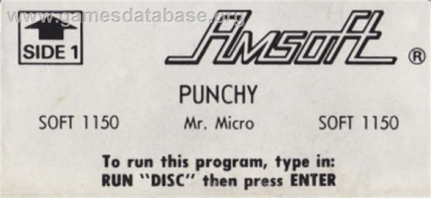 Punchy - Amstrad CPC - Artwork - Cartridge Top