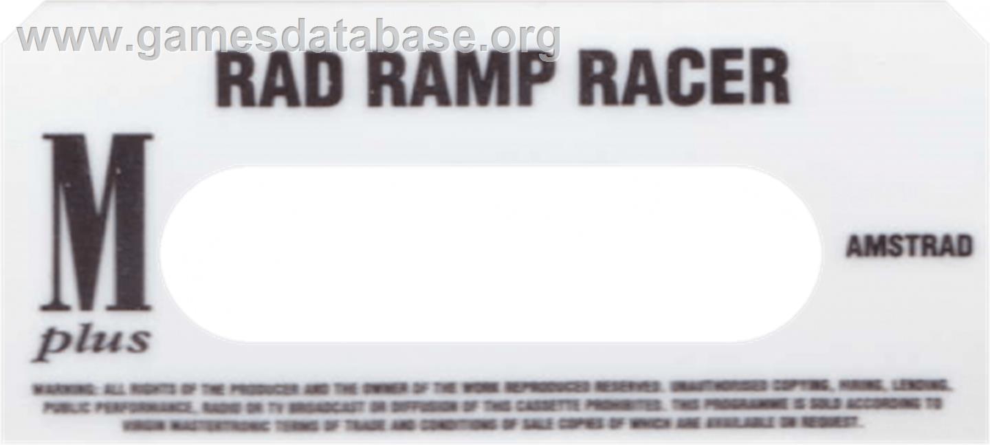 Rad Ramp Racer - Amstrad CPC - Artwork - Cartridge Top