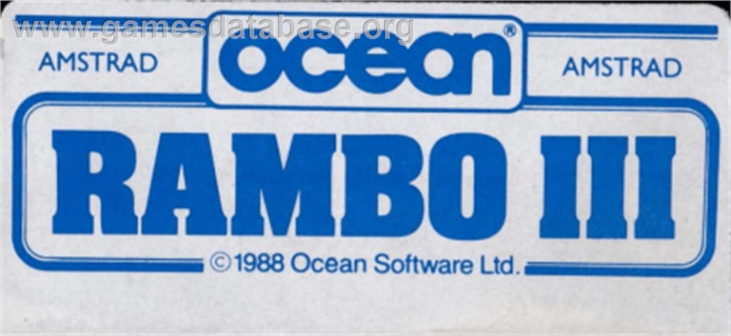 Rambo III - Amstrad CPC - Artwork - Cartridge Top