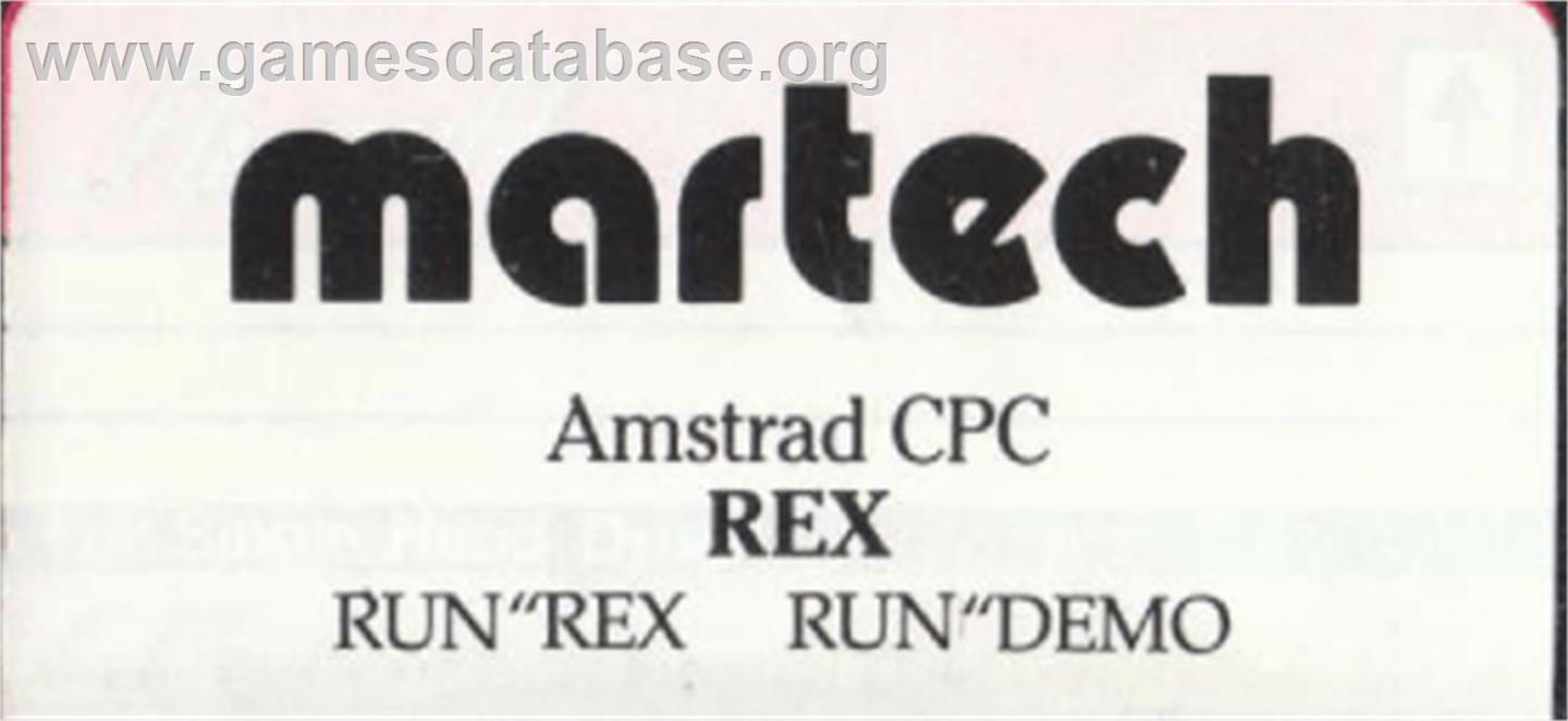 Rex - Amstrad CPC - Artwork - Cartridge Top