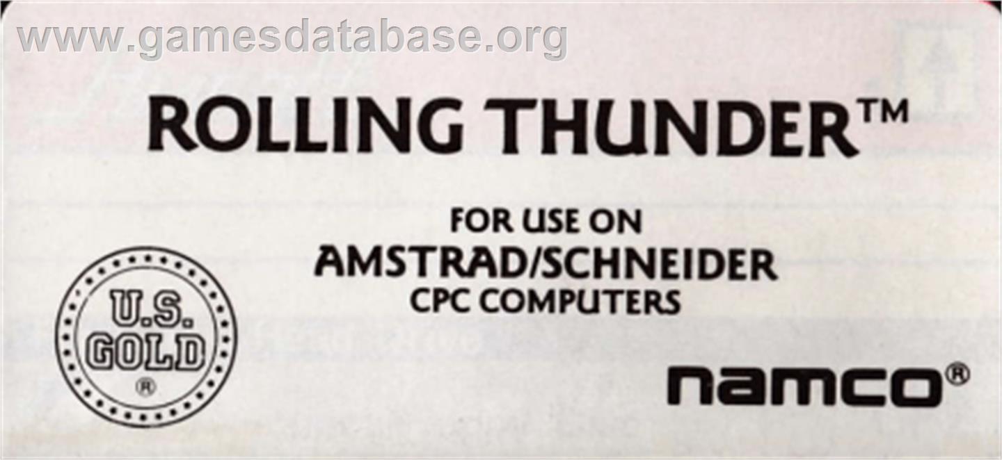 Rolling Thunder - Amstrad CPC - Artwork - Cartridge Top
