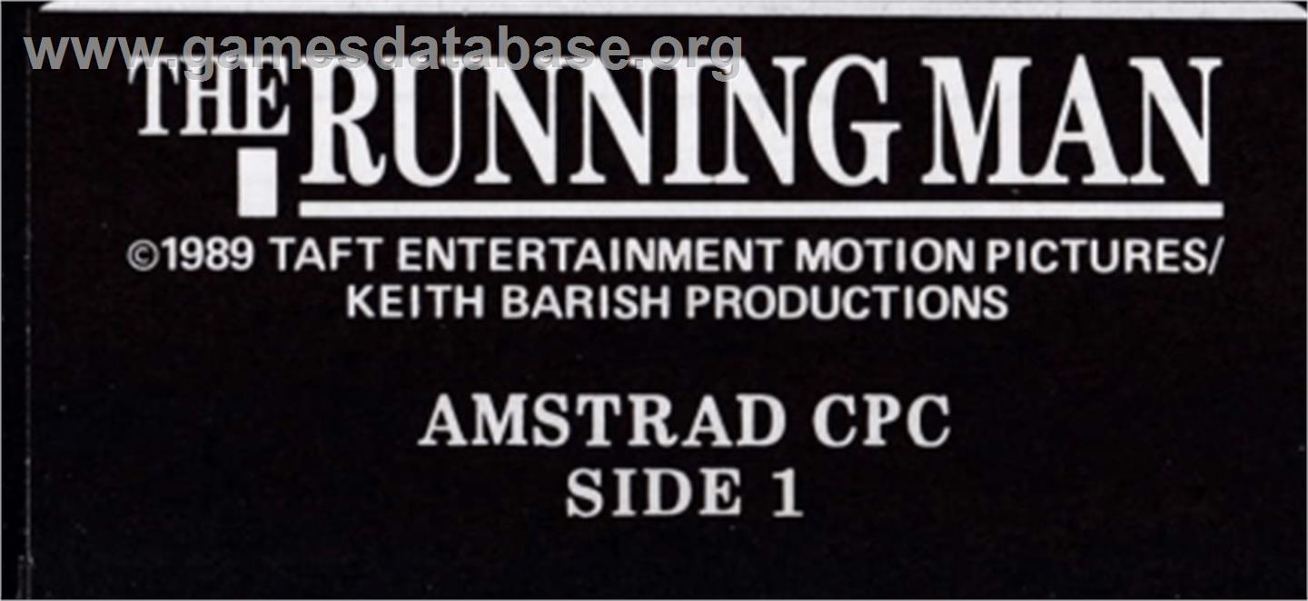 Running Man - Amstrad CPC - Artwork - Cartridge Top