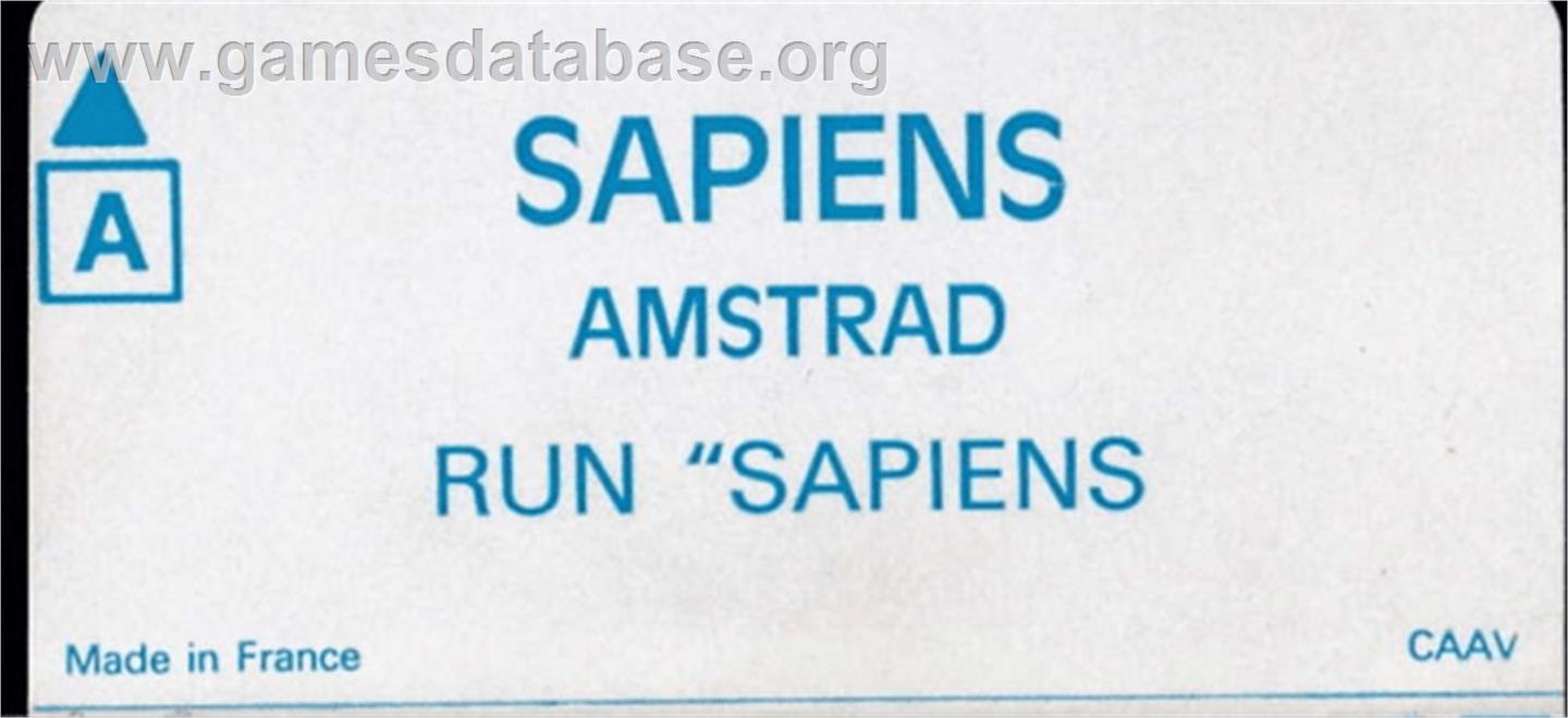 Sapiens - Amstrad CPC - Artwork - Cartridge Top