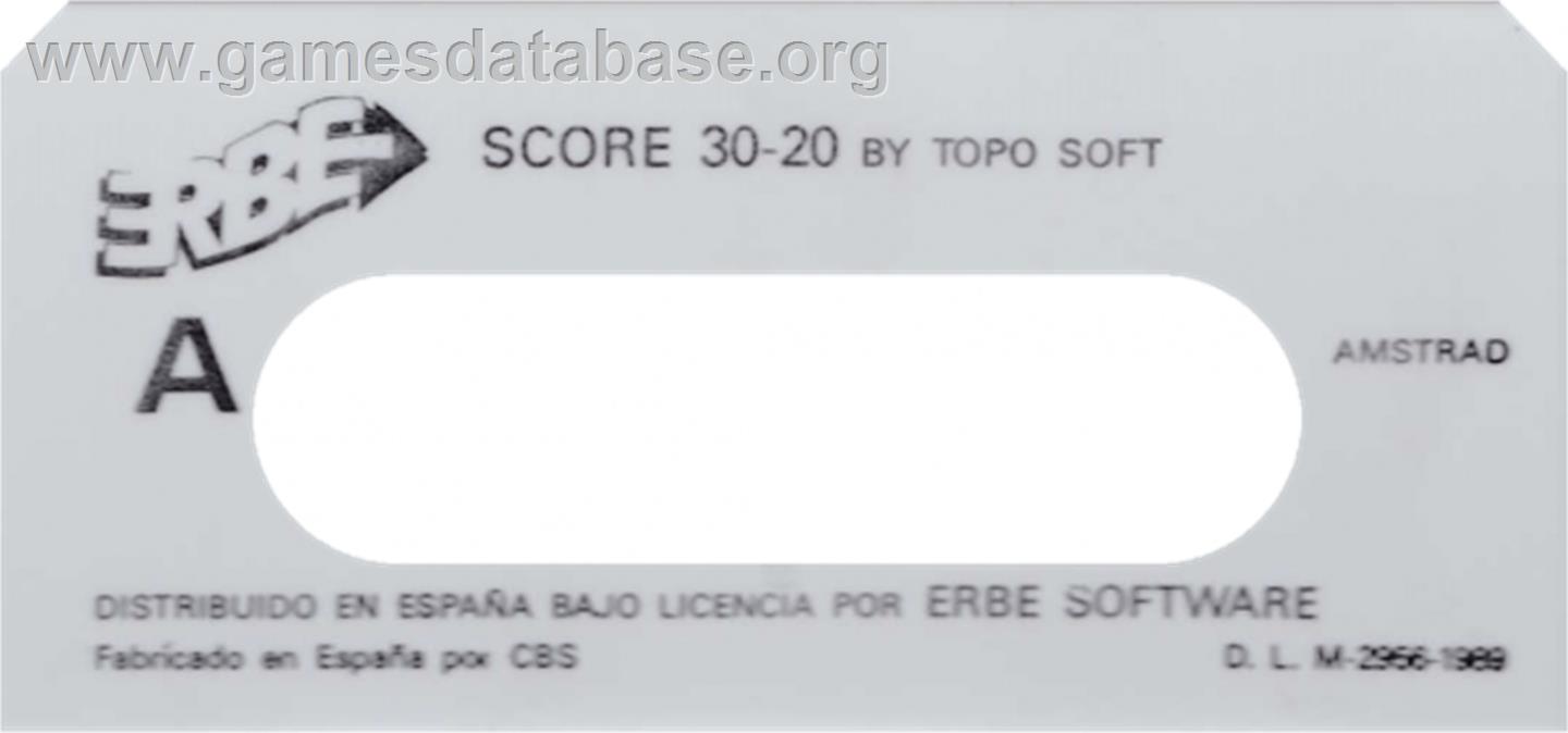 Score 3020 - Amstrad CPC - Artwork - Cartridge Top