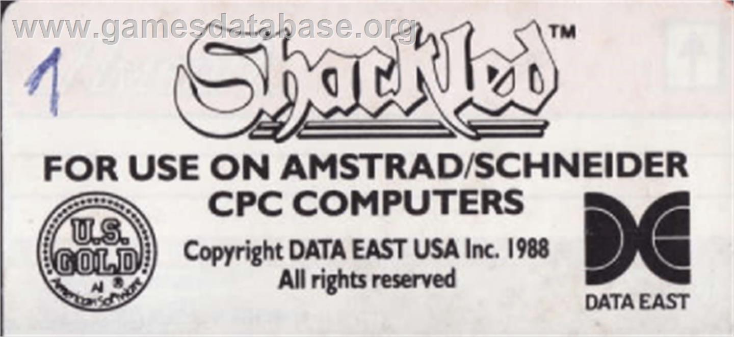 Shackled - Amstrad CPC - Artwork - Cartridge Top