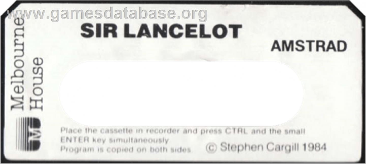 Sir Lancelot - Amstrad CPC - Artwork - Cartridge Top