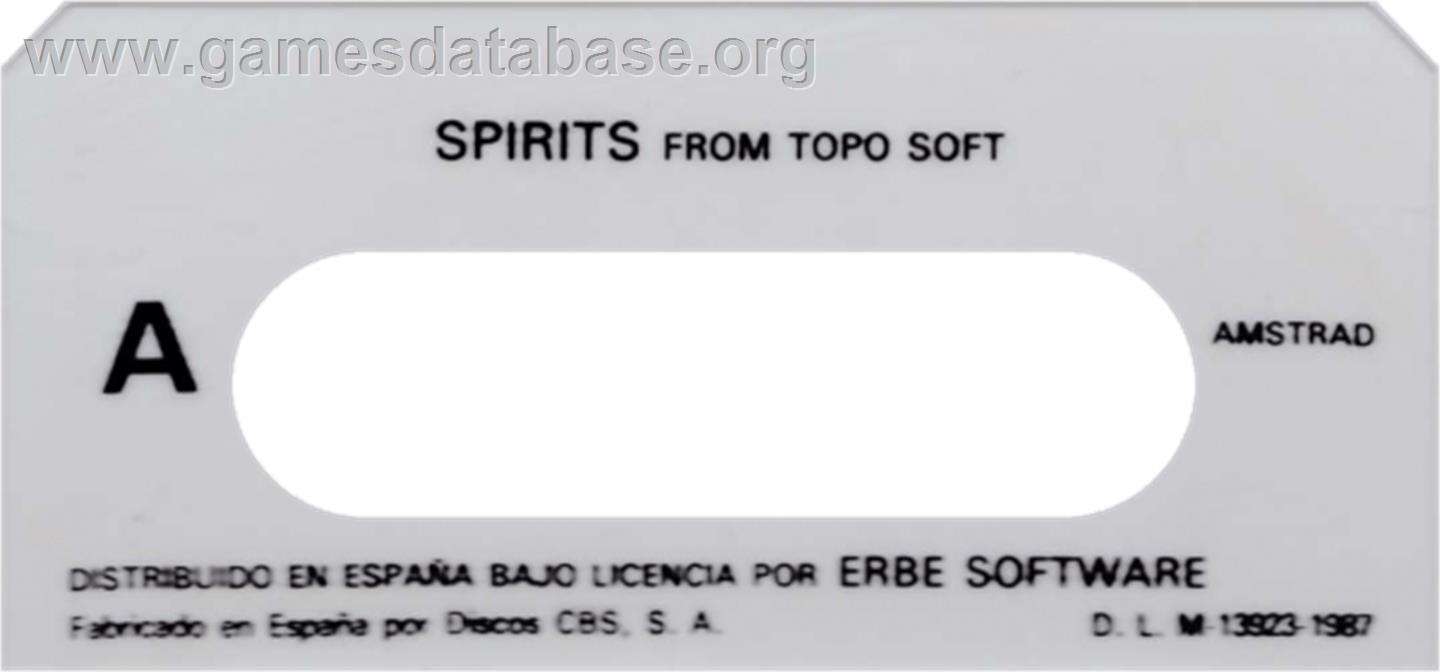 Spirits - Amstrad CPC - Artwork - Cartridge Top