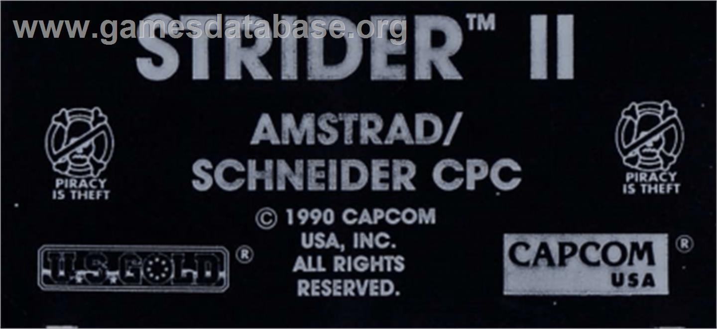 Strider 2 - Amstrad CPC - Artwork - Cartridge Top