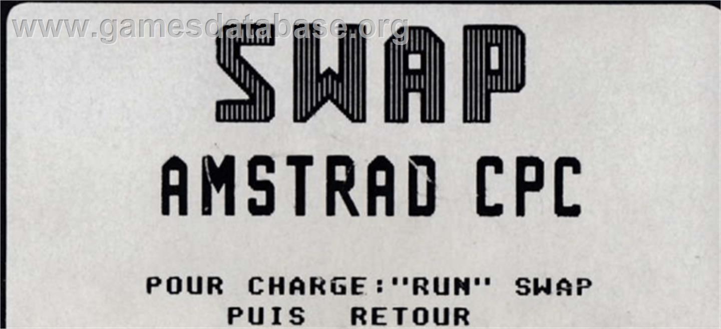 Swap - Amstrad CPC - Artwork - Cartridge Top