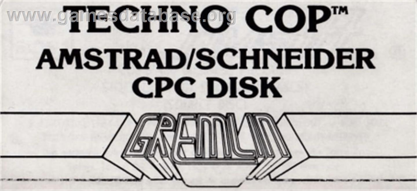 Techno Cop - Amstrad CPC - Artwork - Cartridge Top