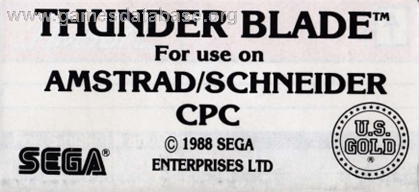 Thunder Blade - Amstrad CPC - Artwork - Cartridge Top
